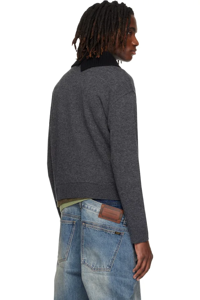 Andersson Bell Gray Layered Collar Cardigan, photo 3 of 4 from SSENSE