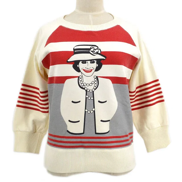 Chanel 2001 Mademoiselle print sweatshirt #40 in Resin from AMORE Vintage Tokyo