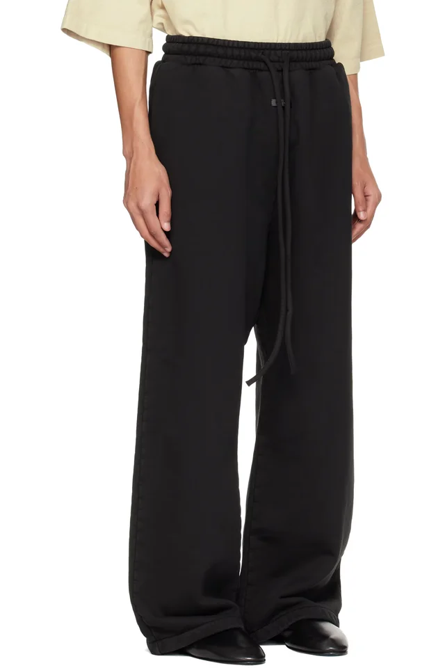 Fear of God Black Wide Leg Sweatpants, photo 2 of 4 from SSENSE