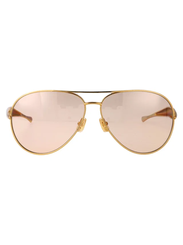 Bottega Veneta Bv1305s Aviator Gold-Tone Sunglasses — Gold Metal in Gold from HEWI