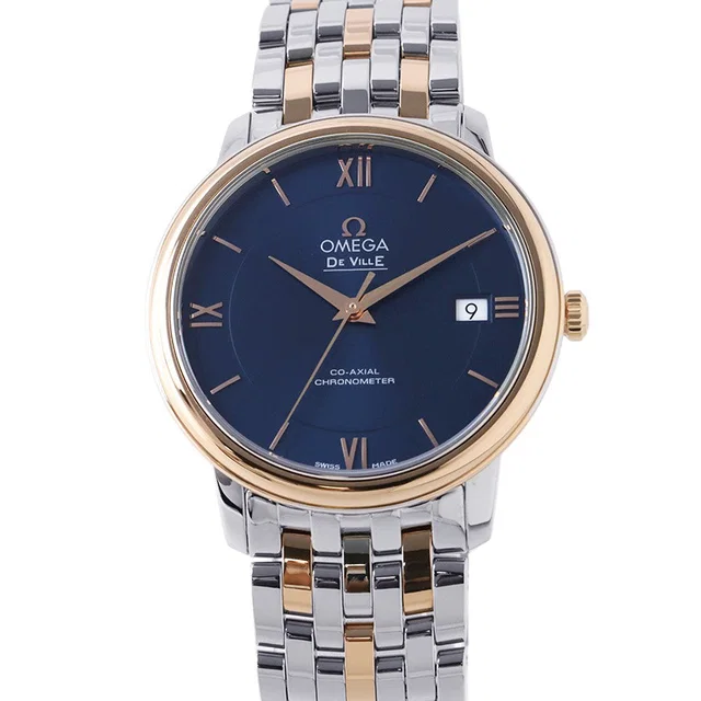 Omega De Ville Prestige Co-Axial Chronometer W36.8mm Stainless Steel K18PG blue… in Blue from GALLERY RARE