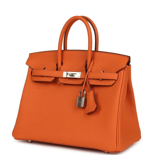 Hermès Birkin 25 Orange Togo Palladium Hardware in Orange Togo leather from Madison Avenue Couture, photo 3 of 9