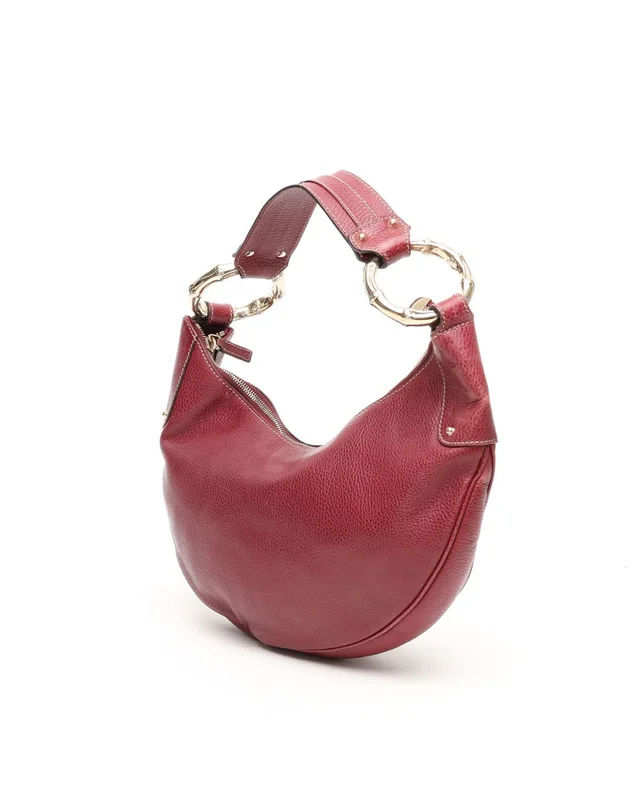 Gucci Bamboo Ring Half Moon Hobo Bag in Leather from A Retro Tale, photo 3 of 12