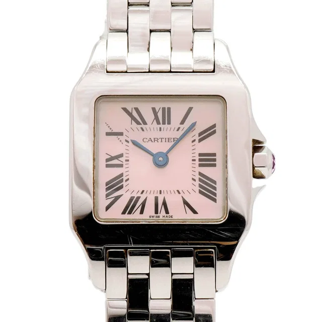 Cartier Santos Demoiselle SM Pink Dial Watch in Pink from The Reluxe