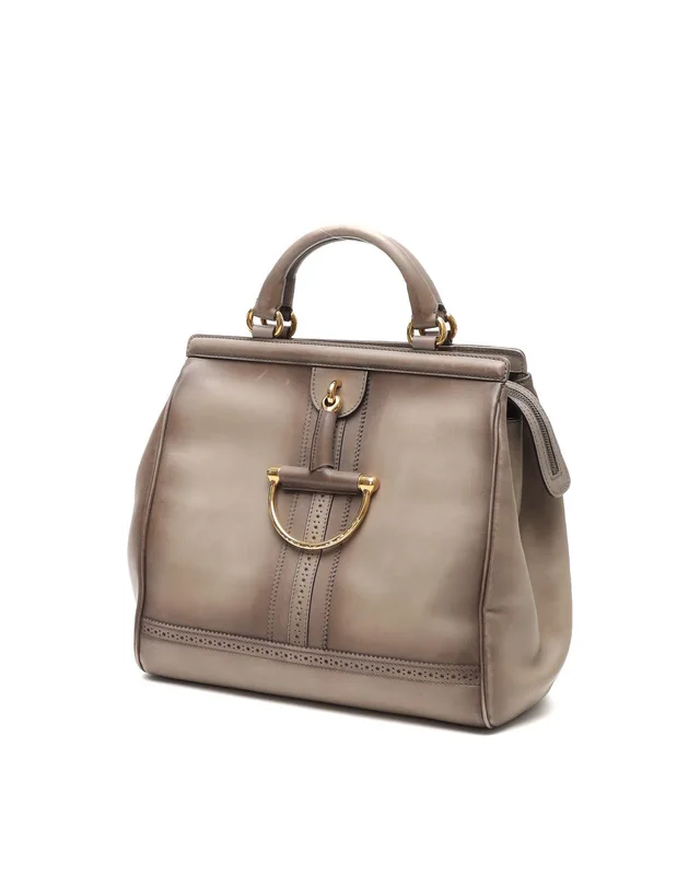 Gucci Duilio Brogue Top Handle Bag in Leather from A Retro Tale, photo 2 of 10