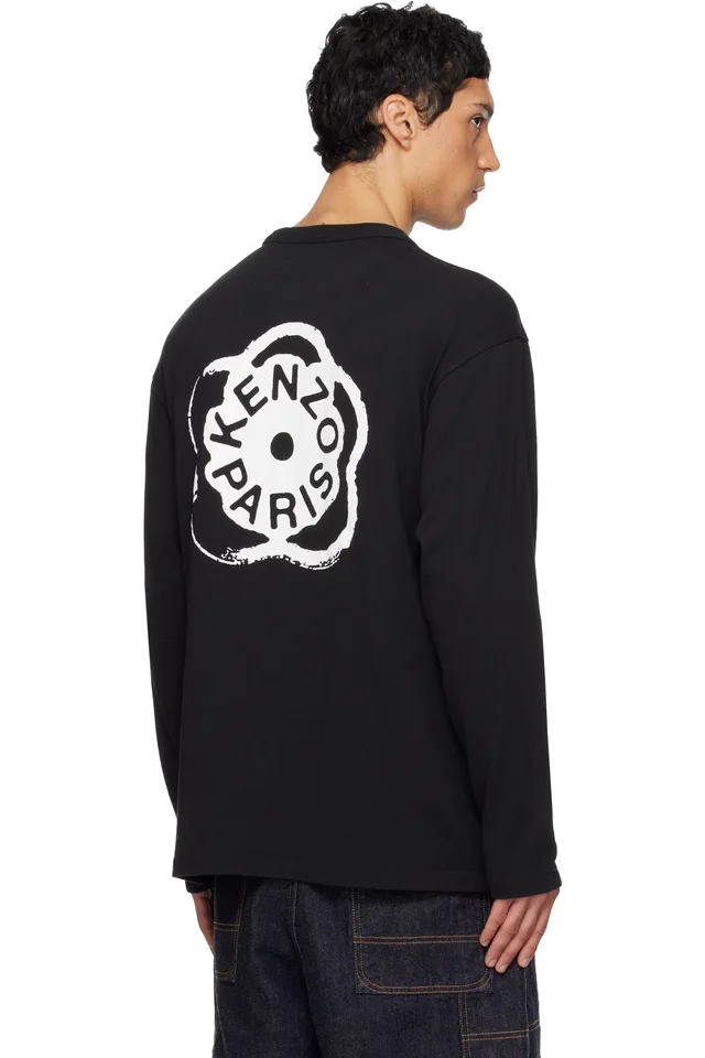 Black Kenzo Paris 'Boke Flower 2.0' Long Sleeve T-shirt, photo 3 of 4 from SSENSE