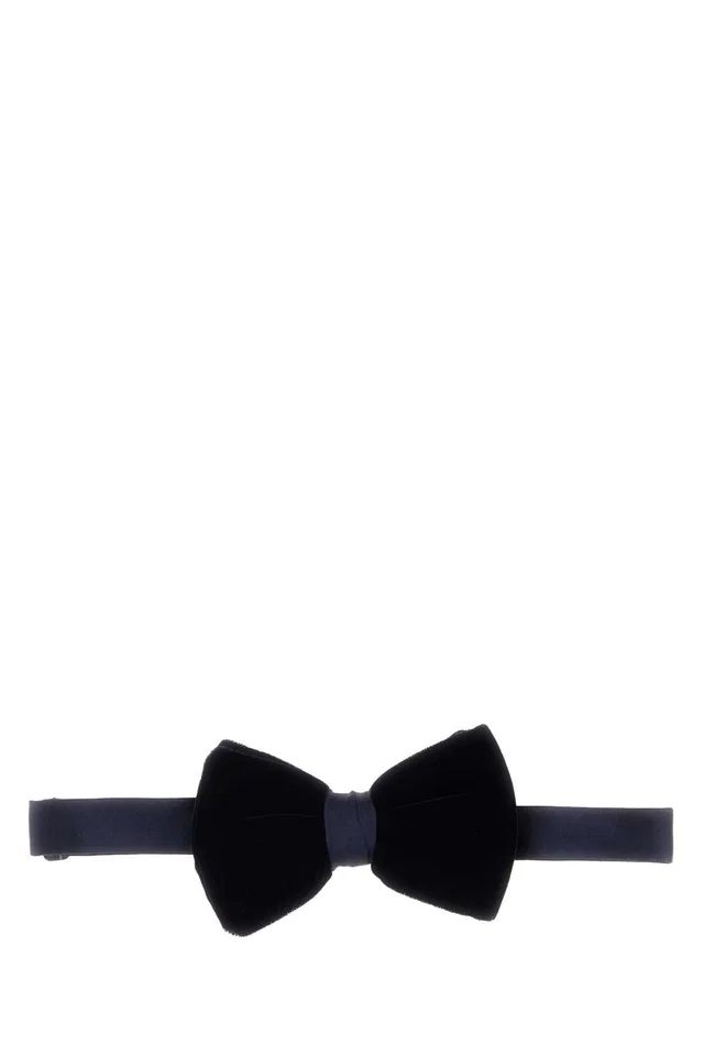 Giorgio Armani Velvet Bow Tie — Navy Ties in Navy Velvet from HEWI
