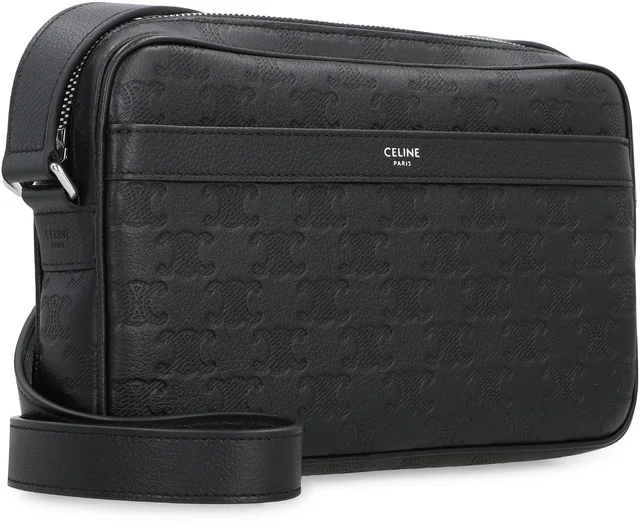 Celine Monogram-Embossed Calfskin Shoulder Bag — Black in Black Calfskin from HEWI, photo 2 of 2