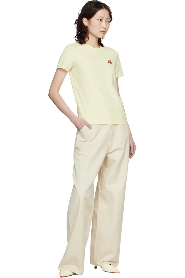 Maison Kitsuné Yellow Fox Head Regular T-shirt, photo 4 of 4 from SSENSE