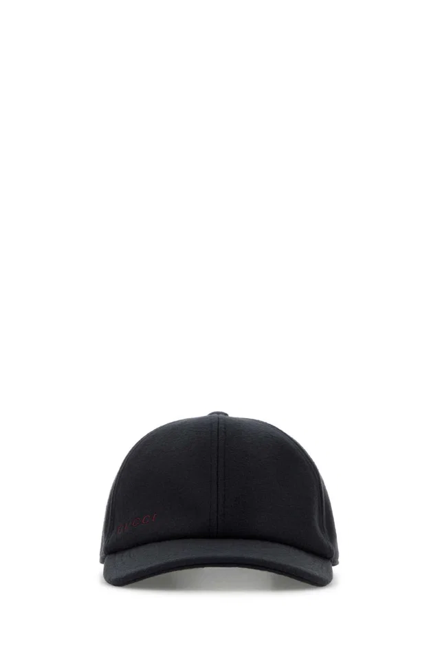 Gucci Hat Wool Baseball Cap — Navy Exterior: Caps in Navy Wool from HEWI