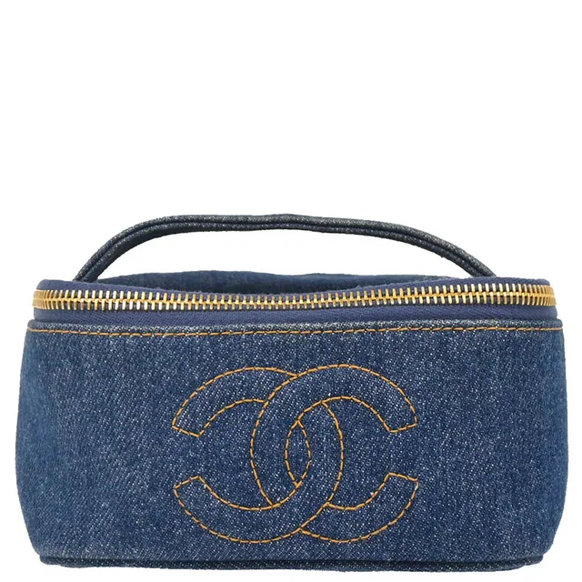 Chanel 1996-1997 Blue Denim Vanity Handbag in Blue Denim from AMORE Vintage Tokyo