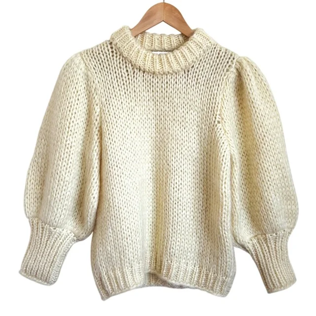 GANNI Womens Julliard Mohair Wool Sweater Size S Yellow Pullover Crewneck Jumper in yellow Wool from Poshmark