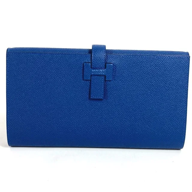 Hermès Long Wallet New-H Passant Toutemman Epsom Deep Blue in Blue Epsom leather from The Reluxe