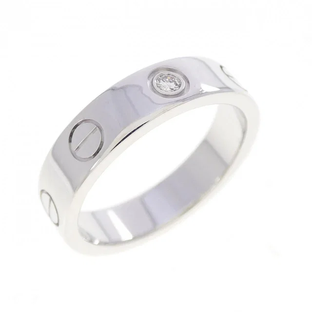 Cartier Mini Love 1P 750 White Gold Diamond Ring Size 47 in White from LuxUness