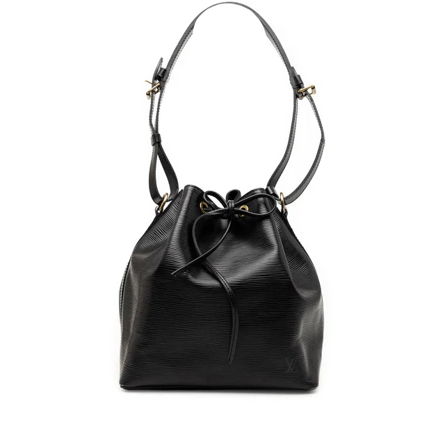 Black Louis Vuitton Epi Petit Noe Bucket Bag in Black Leather from Designer Revival