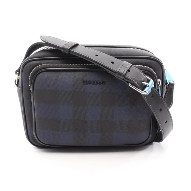 Burberry London Check PVC Coated Canvas Leather Shoulder Bag in Coated canvas from LuxUness