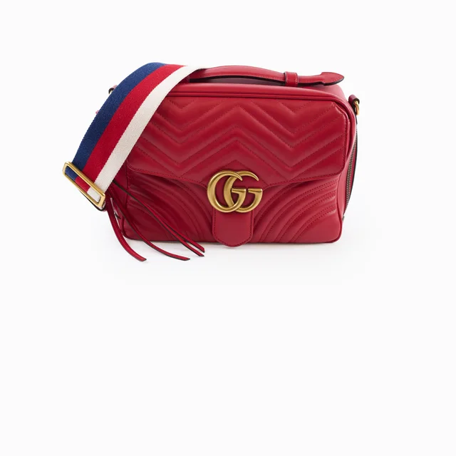 Gucci GG Marmont Camera Bag Red in Red Leather from The Purse Affair