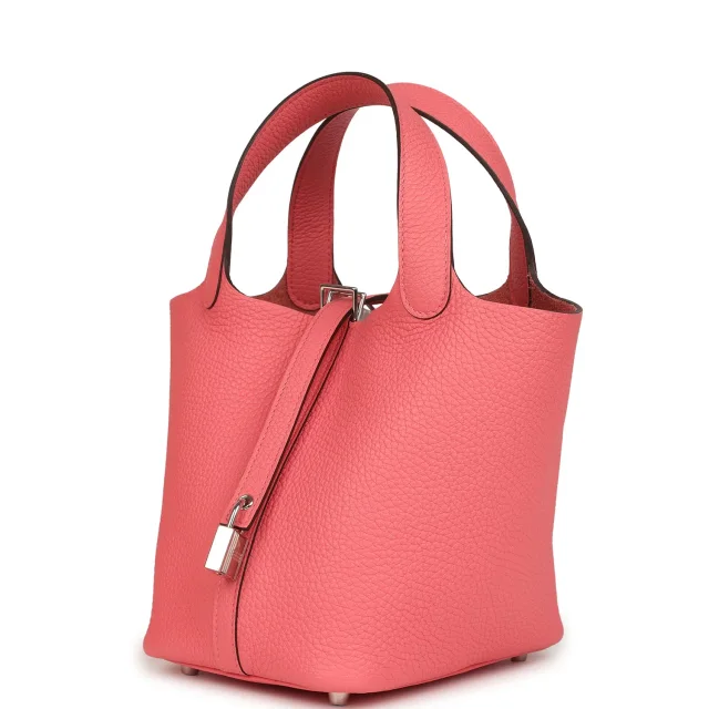 Hermès Picotin Lock 18 Rose Azalee Clemence Palladium Hardware in Pink Clemence from Madison Avenue Couture, photo 5 of 7