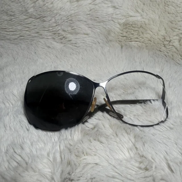 Tom Ford Men's Sunglasses - Black/Silver in black|silver|gray from Depop, photo 1 of 1