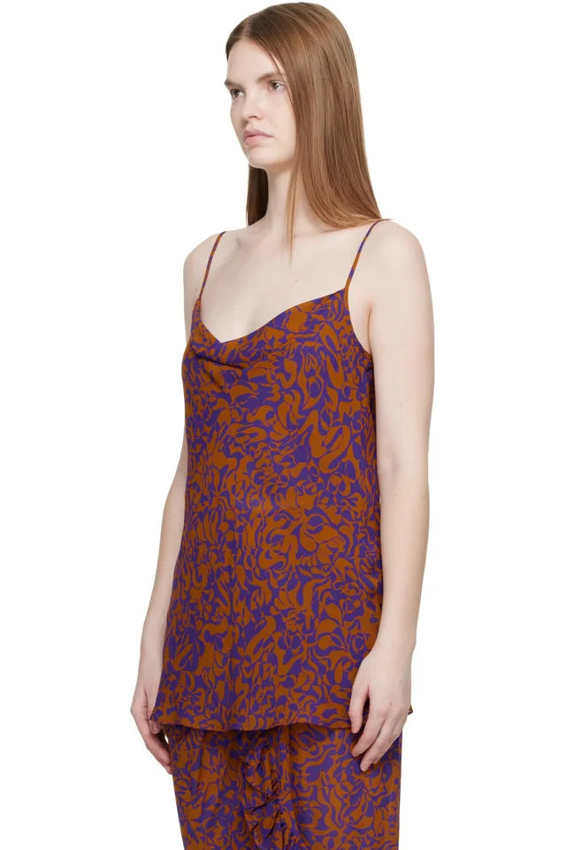 Dries Van Noten Purple & Orange Pattern Camisole, photo 4 of 5 from SSENSE