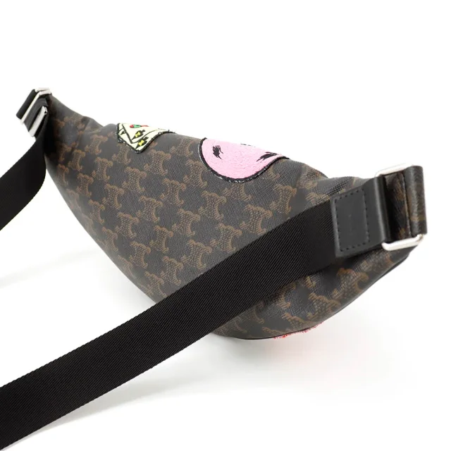 Celine Macadam Pattern Crossbody Bag - The Dancing Kid Collection Black/Brown/Multicolor Leather in Black Leather from GALLERY RARE, photo 4 of 15