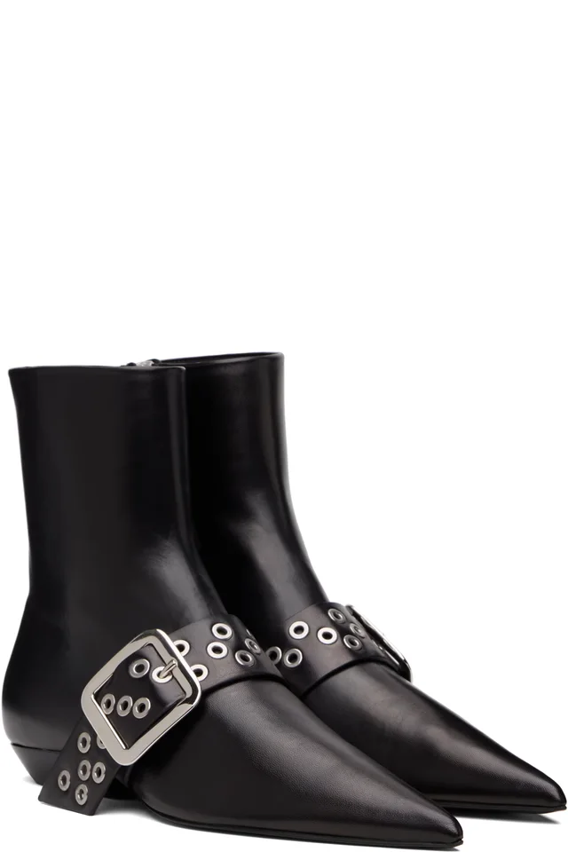 Jil Sander Black Ankle Boots, photo 4 of 5 from SSENSE