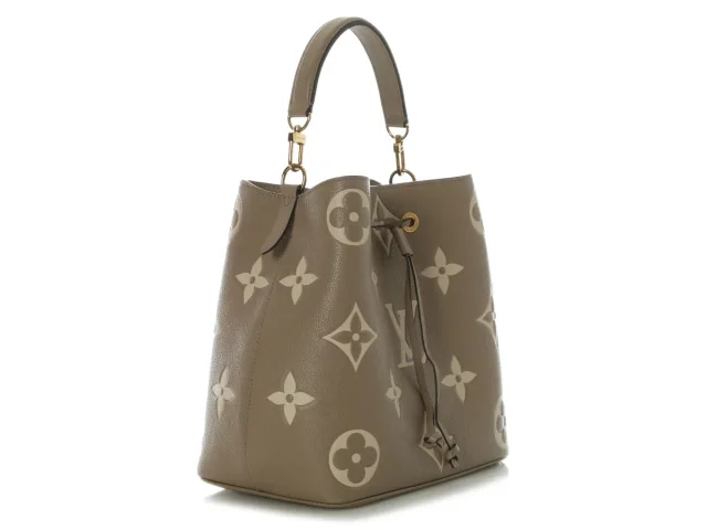 Louis Vuitton Dove and Cream Bicolor Monogram Empreinte NéoNoé MM in White Leather from Ann's Fabulous Finds, photo 3 of 10