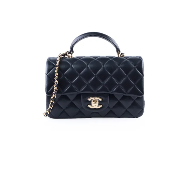 Chanel Mini Rectangular in Black Lambskin from The Purse Affair