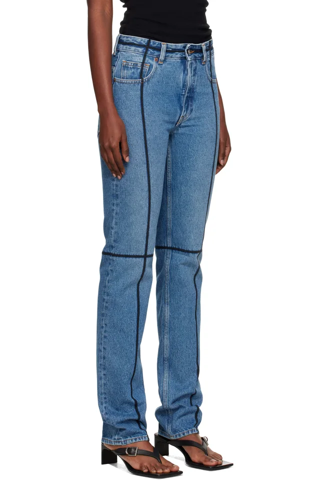 MM6 Maison Margiela Blue 5 Pockets Jeans, photo 2 of 4 from SSENSE