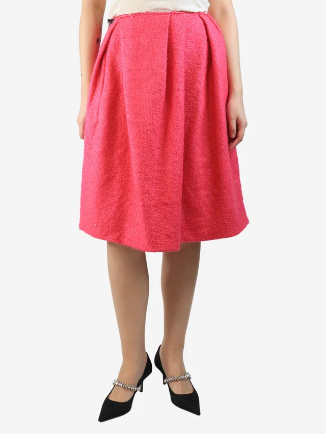 Marni Pink wool-blend midi skirt - size UK 8 in Pink Wool from Sign of the Times