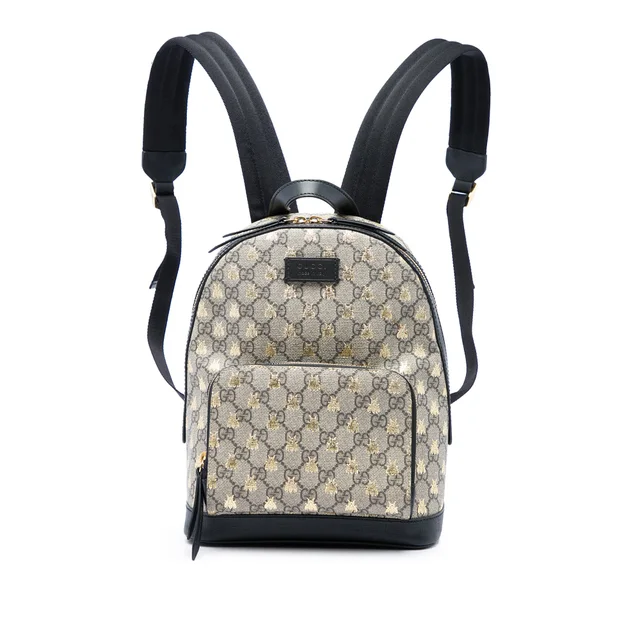 Beige Gucci Small GG Supreme Bee Backpack in Beige Coated canvas from Designer Revival, photo 1 of 1