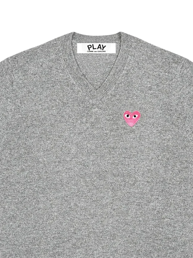 Comme Des Garcons Play Heart-pattern V-neck sweater, photo 2 of 2 from SENSER