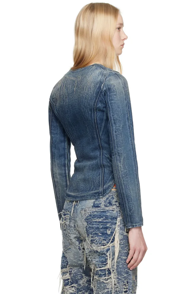 Diesel Navy De-Gary-Fsg Denim Jacket, photo 3 of 4 from SSENSE