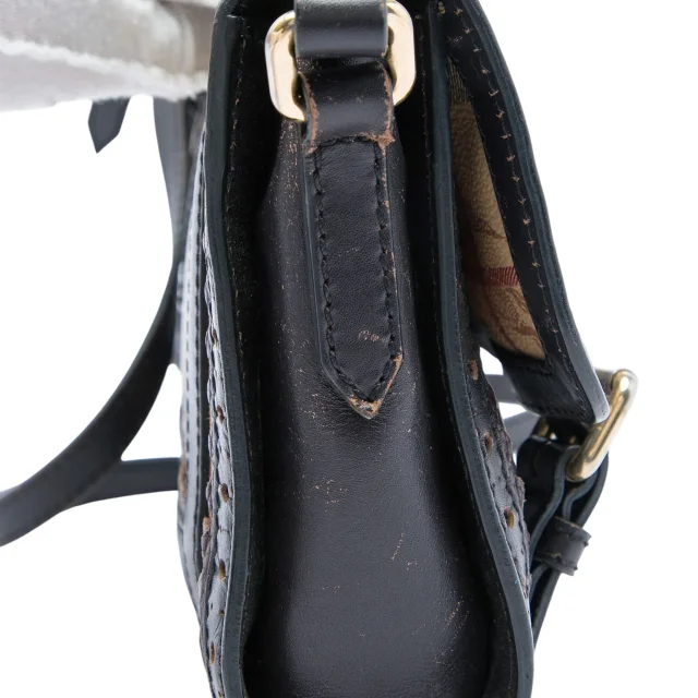 Burberry Haymarket Check Coated Canvas Brogues Doyle Crossbody in Beige Coated canvas from Designer Revival, photo 5 of 6