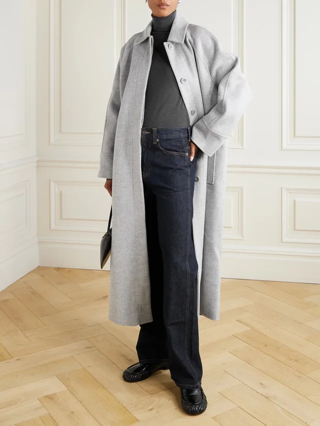 TOVE Yoonmi belted brushed wool-blend coat in Grey, photo 2 of 2 from NET-A-PORTER (Canada)