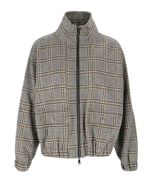 Fabiana Filippi Check-Pattern Zipped Bomber Jacket from SENSER, photo 1 of 1