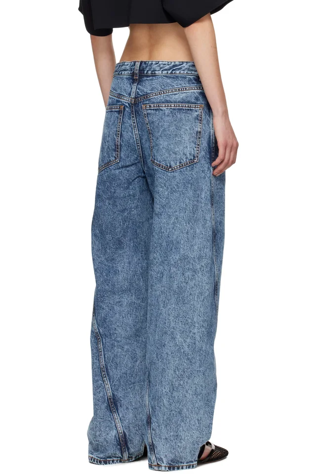 ALAÏA Blue Twisted Jeans, photo 3 of 4 from SSENSE