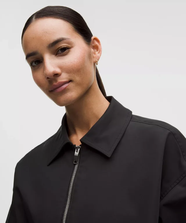 lululemon Twill Collared Jacket in Black, photo 4 of 7 from lululemon