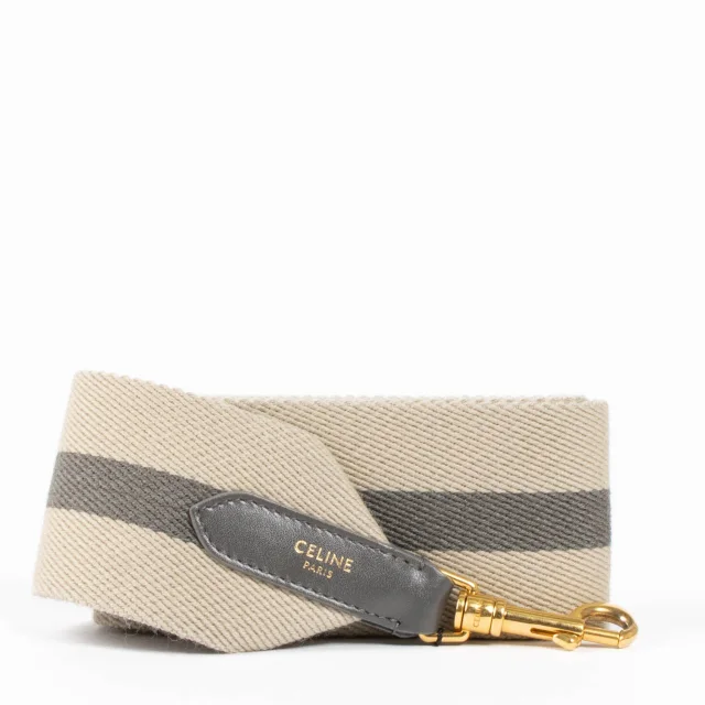 Celine Taupe Striped Canvas Strap in Taupe Canvas from Labellov, photo 3 of 5
