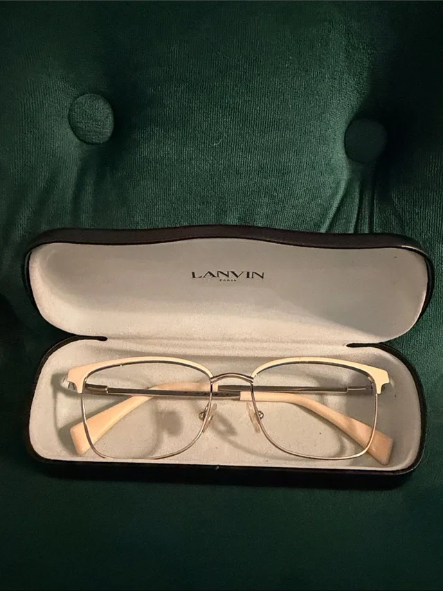 Lanvin Cream And Gold Retro Style Prescription Eyeglasses With Hard Case in gold from Poshmark