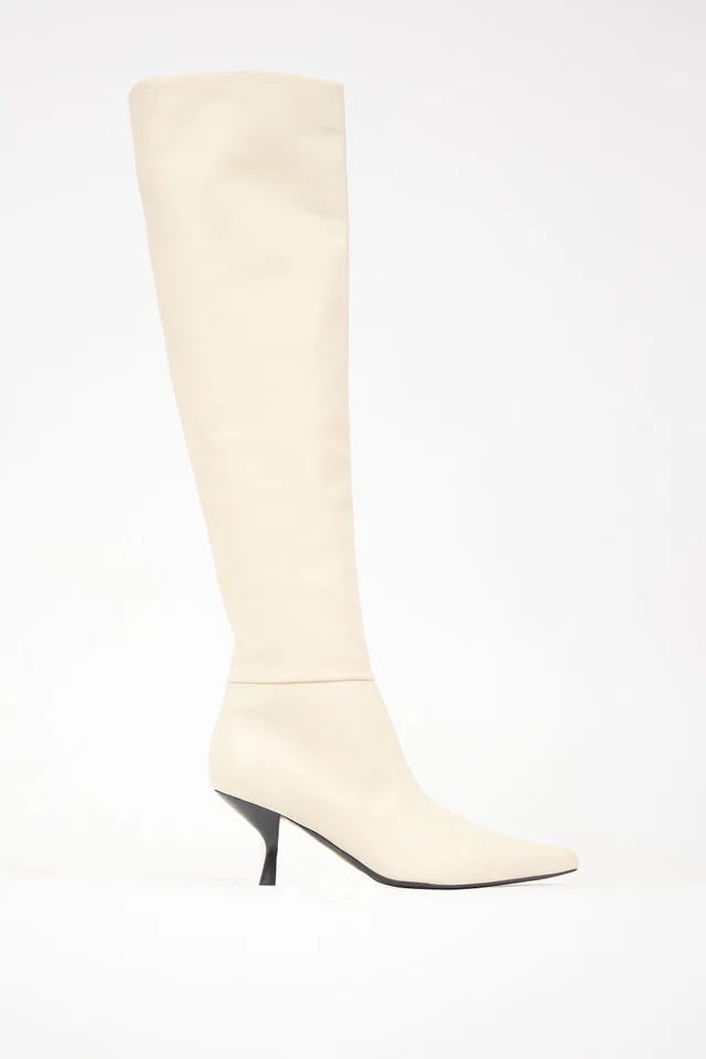 The Row Leather Bourgeoise Boot in Leather from VSP Consignment