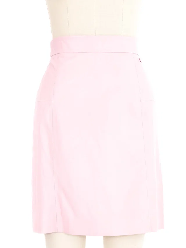 Chanel Pink Lambskin Skirt in Pink Lambskin from Arcade Vintage