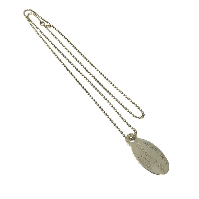 925 Sterling Silver Ball Chain Return to Tiffany Oval Tags Necklace in Silver from The Reluxe