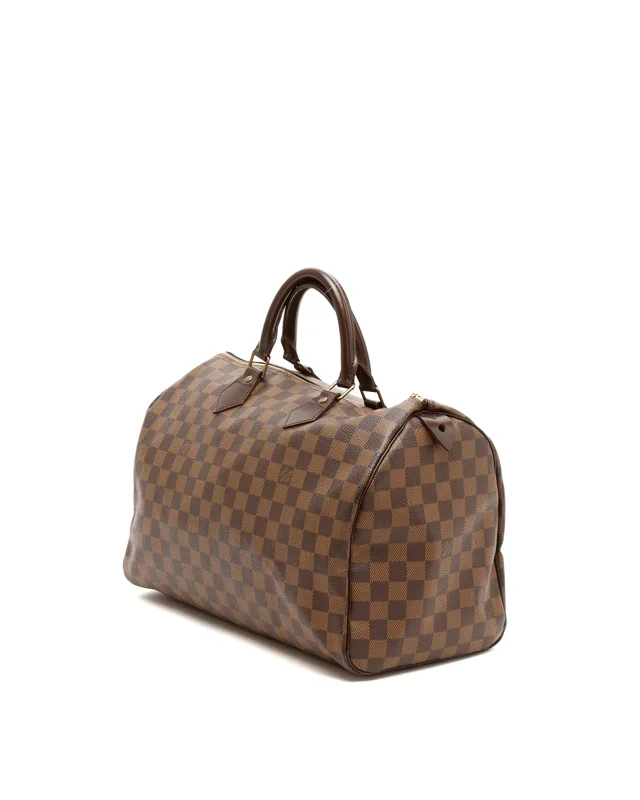 Louis Vuitton Damier Ebene Speedy 35 Bag in Brown Canvas from A Retro Tale, photo 2 of 10