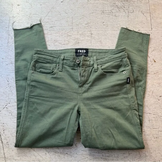 By Fred Segal Army Green Cut Off Skinny Jeans Mid Rise 26 in red|green from Poshmark