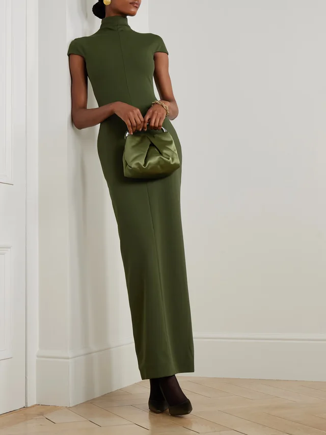 SOLACE LONDON Lang stretch-crepe gown in Green, photo 2 of 2 from NET-A-PORTER (Canada)