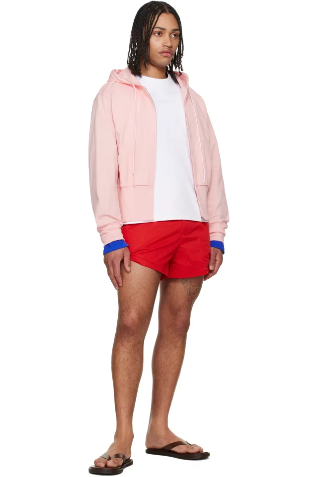 LII Pink Wide Band Zip-Up Hoodie, photo 5 of 5 from SSENSE