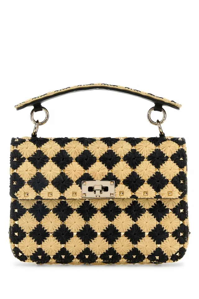 Valentino Garavani Daisy-Quilted Raffia Top Handle Bag — Multicolor in Multicolor Raffia from HEWI