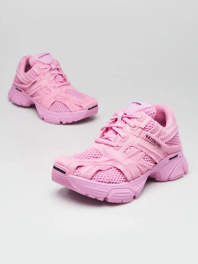 Balenciaga Pink Mesh Phantom Sneakers Size 3.5/34 in Pink from Yoogis