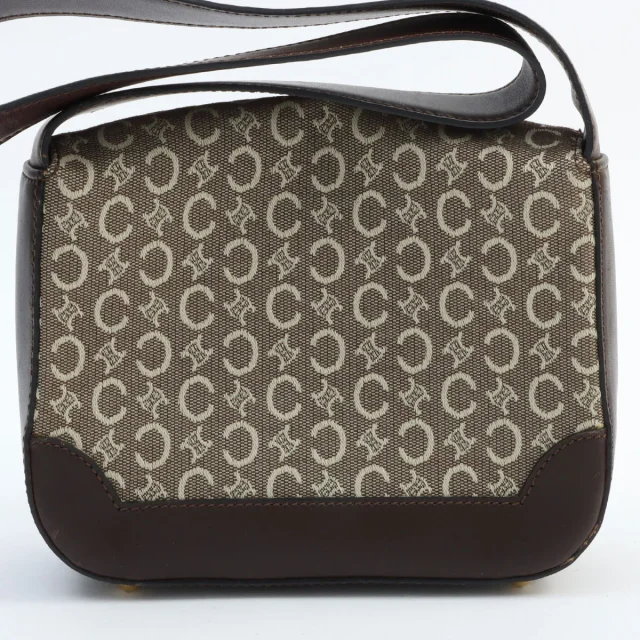 Celine C Macadam One-Shoulder Bag Beige/Brown in Brown Canvas from VINTAGE QOO TOKYO, photo 2 of 16